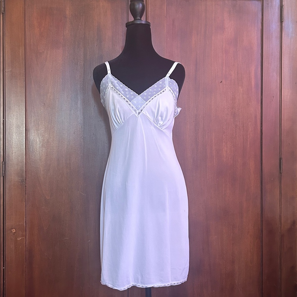 Vintage 50s 60s Baby Blue Slip S